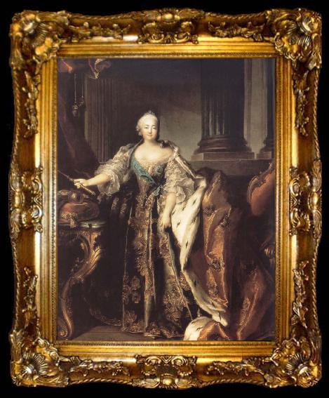framed  Louis Tocque Portrait of Empress Elizabeth Petrovna, ta009-2